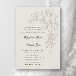 Orchid Gleam Formal Traditional Ecru Wedding Invitation