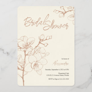 Orchid Golden Moments | Wedding | Bridal Shower Foil Invitation
