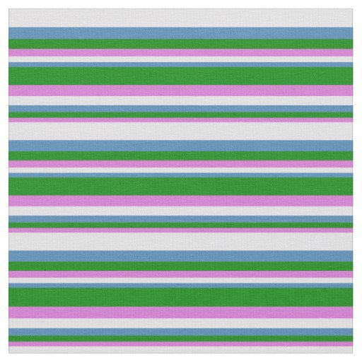 Orchid, Green, Blue, and Lavender Lines Fabric