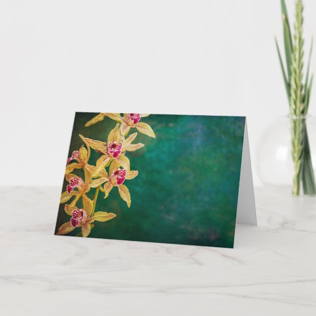 Orchid greeting card, blank inside card (Front)