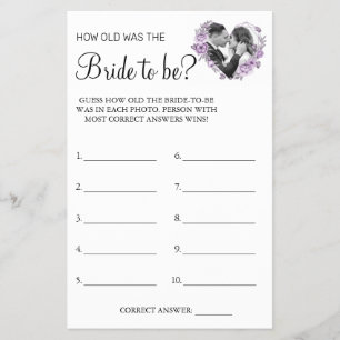 Orchid Guess how old was She shower game card Flyer