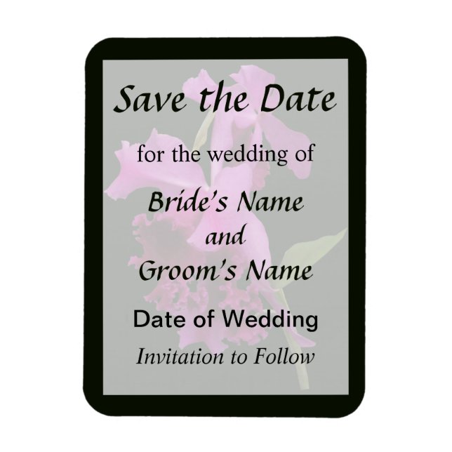 Orchid Harold Carls Save the Date Magnet (Vertical)