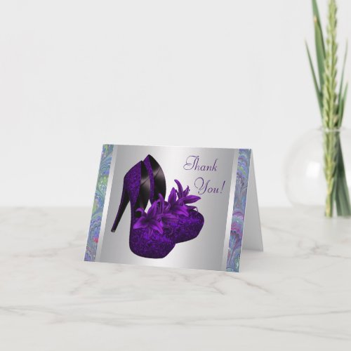 Orchid High Heels Purple Thank You Cards