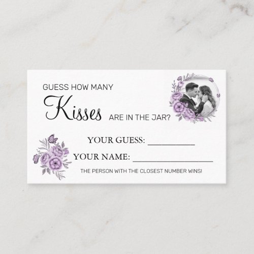 Orchid How many kisses Bridal Shower card game
