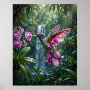 Orchid Hummingbird Jewel Flight Poster