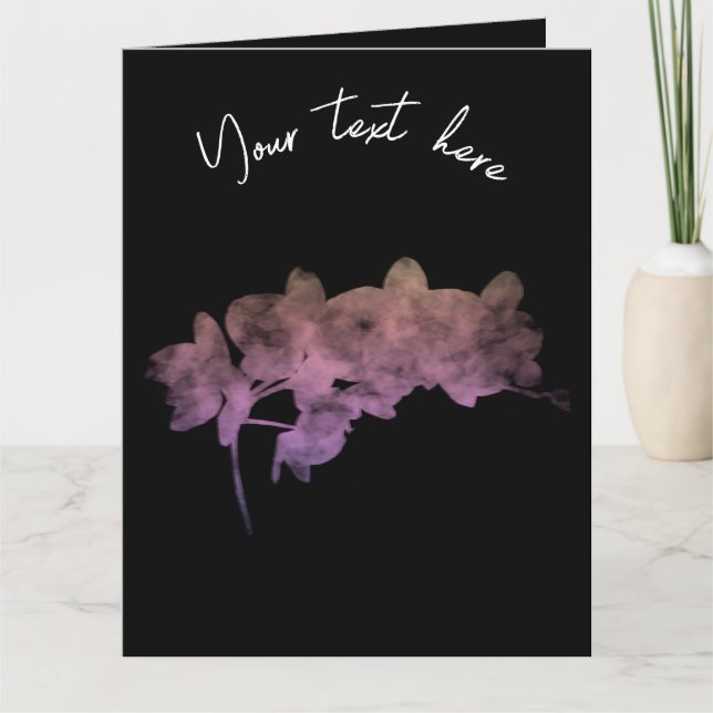 Orchid Ipanema shadow on a dark background Card (Front)