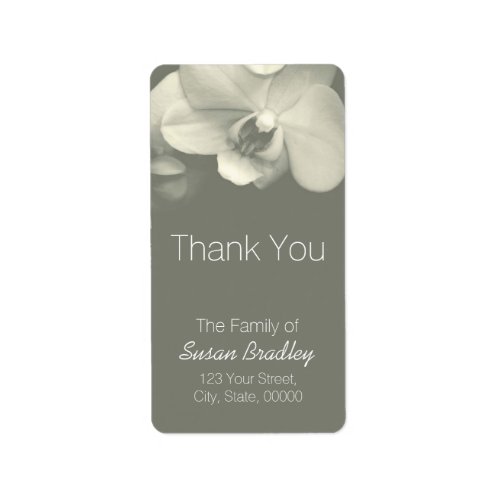 Orchid Kaki Elegant Thank You Label 5