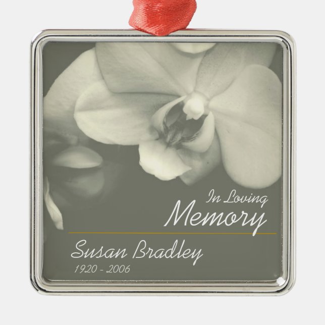 Orchid Kaki Personalized Memorial Funeral Ornament (Front)