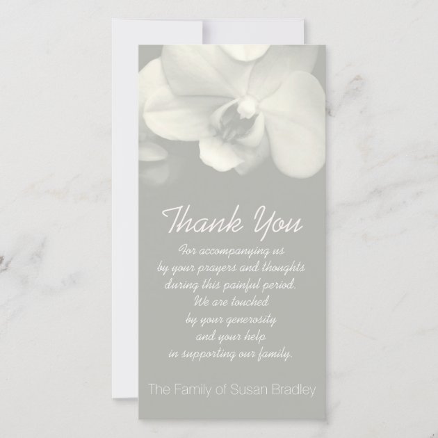 Orchid Kaki Sympathy Thank You Photo Card 6 | Zazzle