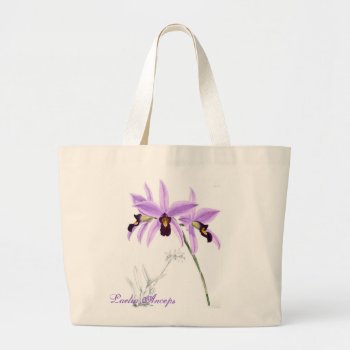 Orchid Laelia Anceps Large Tote Bag by lostlit at Zazzle