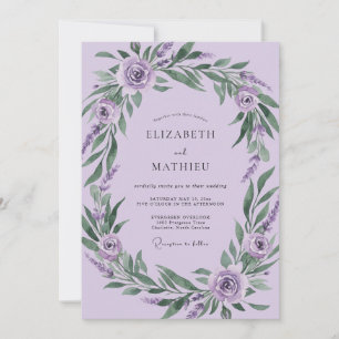 Orchid Leafy Foliage Wedding Invitation