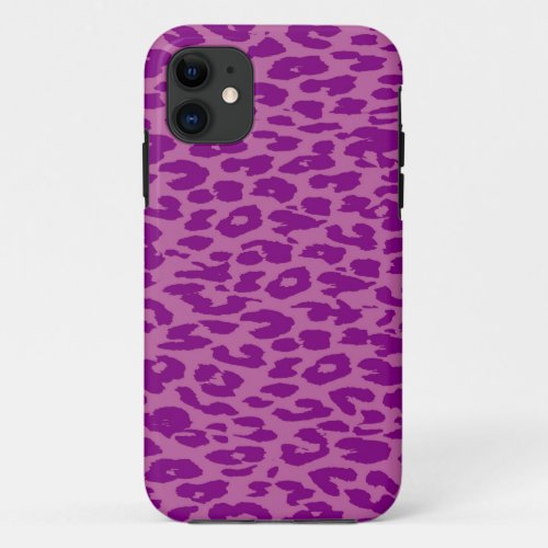 Orchid Leopard Print Skin Fur iPhone 11 Case