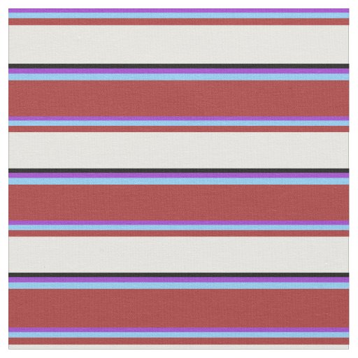 Orchid, Light Sky Blue, Brown, Mint Cream & Black Fabric