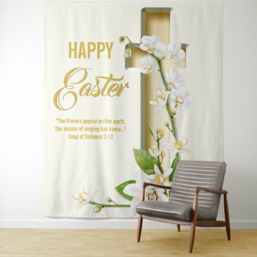 Orchid Lily Cross Easter Backdrop