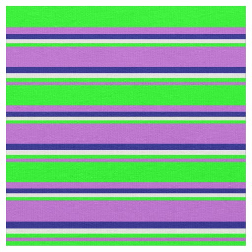 Orchid, Lime, Beige & Blue Stripes Fabric