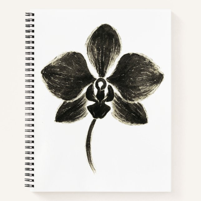 Orchid Line Drawing – Botanical Notebook (Front)