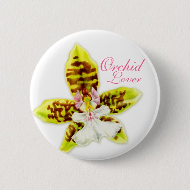 Orchid Lover Button (Front)