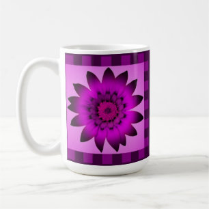 Orchid Magenta Daisy Flower, Pattern Stripes - Mug