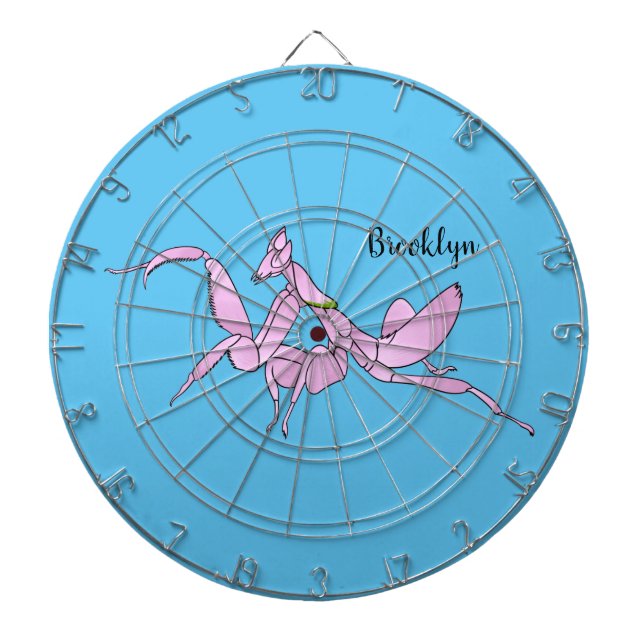 Orchid mantis cartoon illustration  dart board (Front)