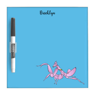 Orchid mantis cartoon illustration dry erase board
