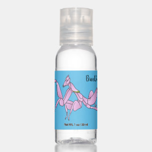 Orchid mantis cartoon illustration hand sanitizer
