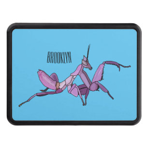 Orchid mantis cartoon illustration hitch cover
