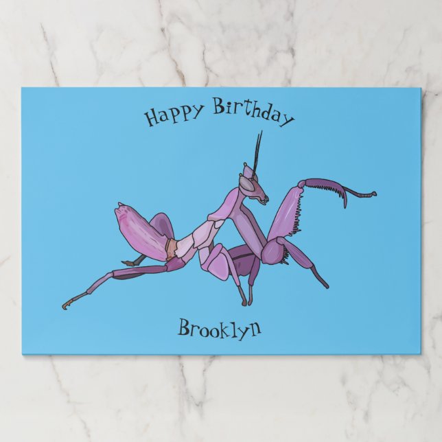 Orchid mantis cartoon illustration paper pad (Front)