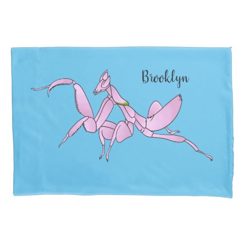 Orchid mantis cartoon illustration   pillow case