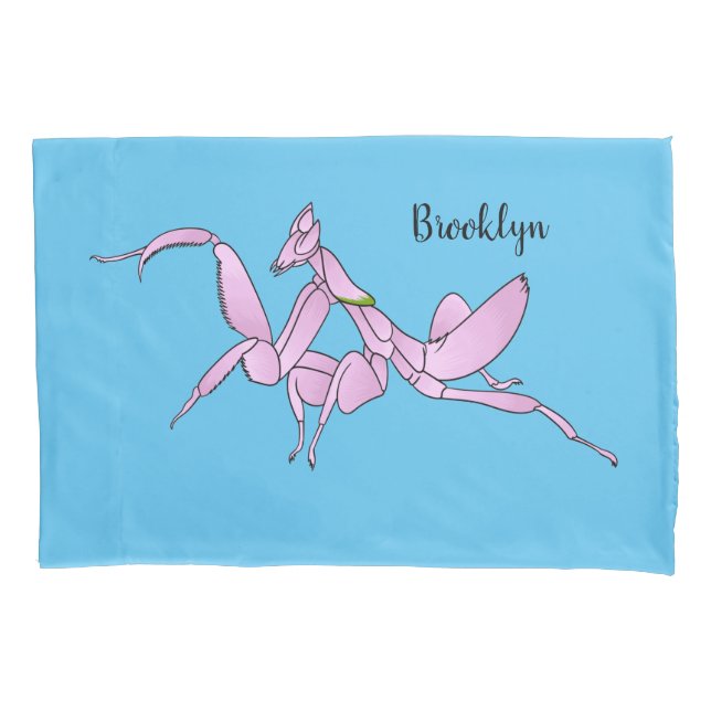 Orchid mantis cartoon illustration   pillow case (Front)