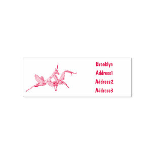 Orchid mantis cartoon illustration self-inking stamp