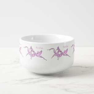 Orchid mantis cartoon illustration soup mug