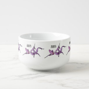 Orchid mantis cartoon illustration soup mug