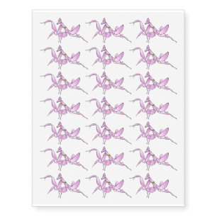 Orchid mantis cartoon illustration temporary tattoos