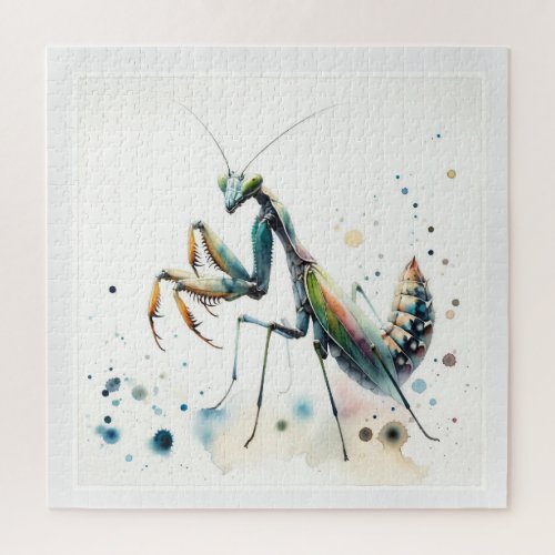 Orchid Mantis Watercolor IREF317 _ Watercolor Jigsaw Puzzle