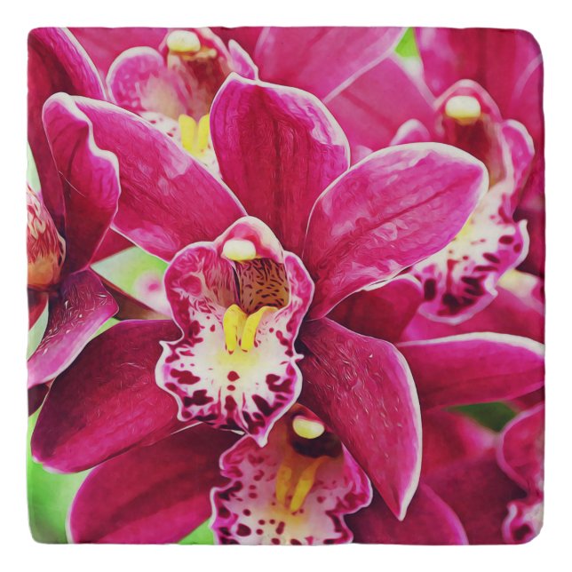 Orchid Marble Trivet (Front)