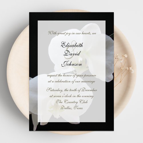 Orchid Marriage Reception Only Wedding Invitation