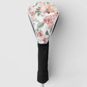 Orchid Meadow Watercolor Floral Blushing Botanical Golf Head Cover