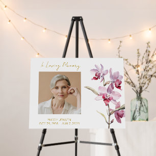 Orchid Memorial Photo Funeral Foam Board