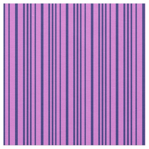 Orchid & Midnight Blue Lines Pattern Fabric