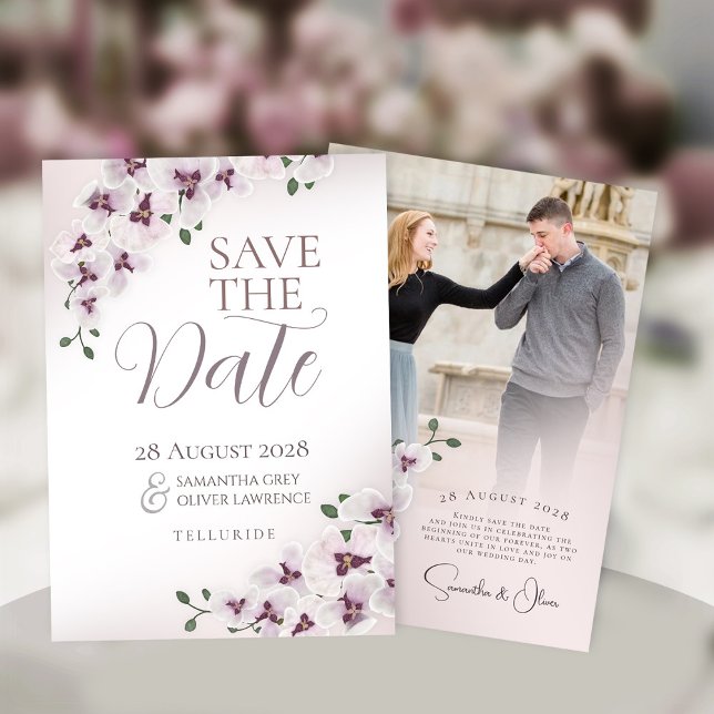 Orchid Minimalist Wedding Save the Date (Creator Uploaded)