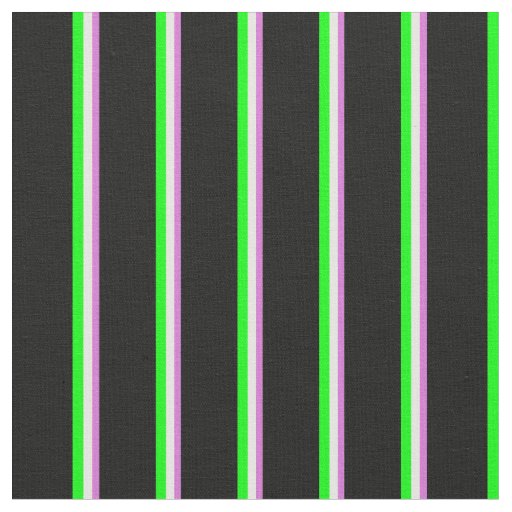 Orchid, Mint Cream, Lime & Black Colored Lines Fabric