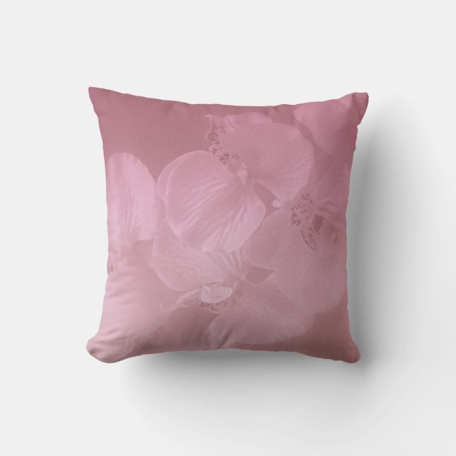 Orchid Mist Throw Pillow (Front)