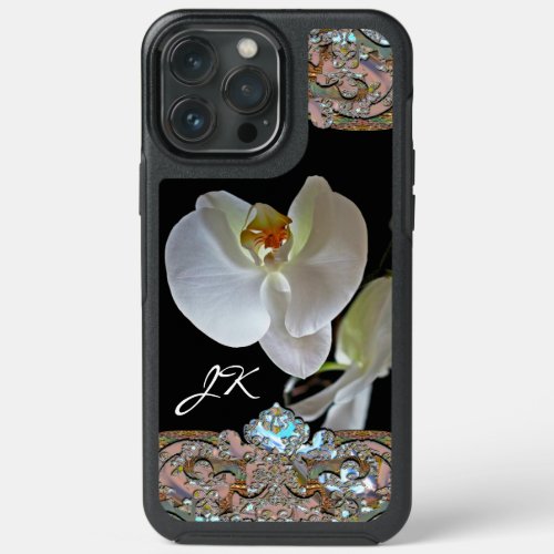 Orchid Monogram Pretty Floral Elegance OtterBox iP iPhone 13 Pro Max Case