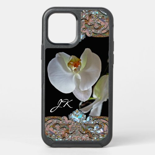 Orchid Monogram Pretty Floral Elegance OtterBox Symmetry iPhone 12 Case