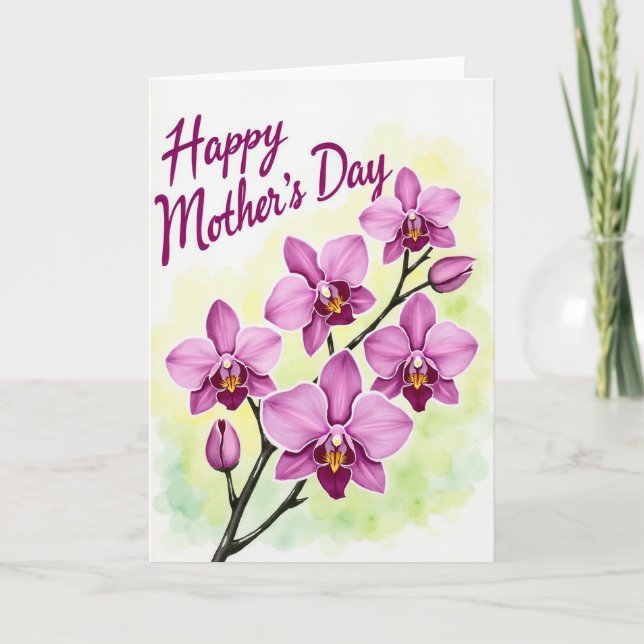 Orchid Mothers Day Art Card (Front)