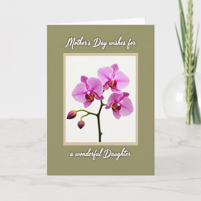 Orchid Mothers Day Card Wishes (Front)