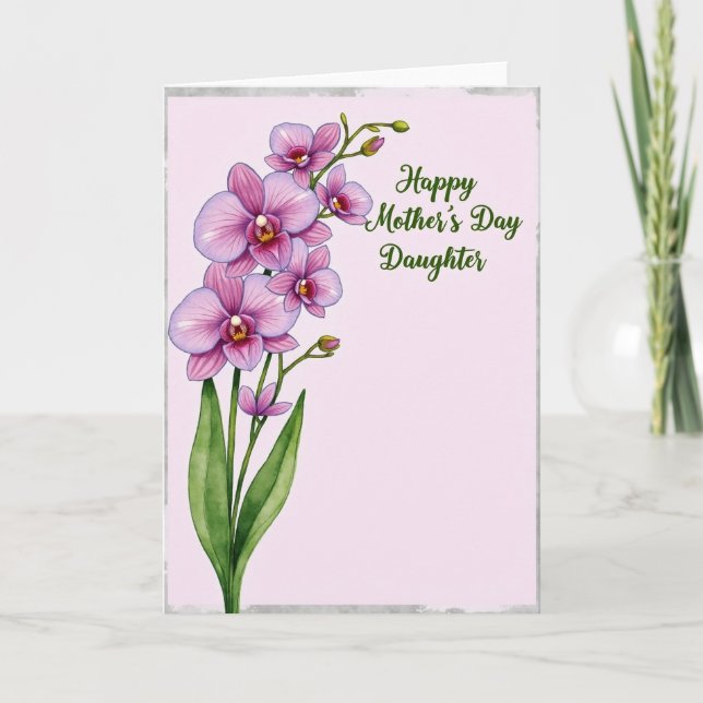 Orchid Mothers Day Daughter Card (Front)
