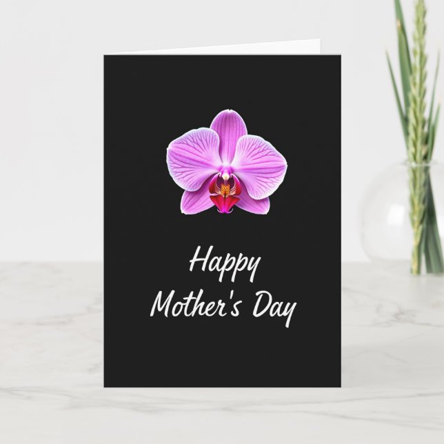 Orchid Mothers Day Floral Card (Front)