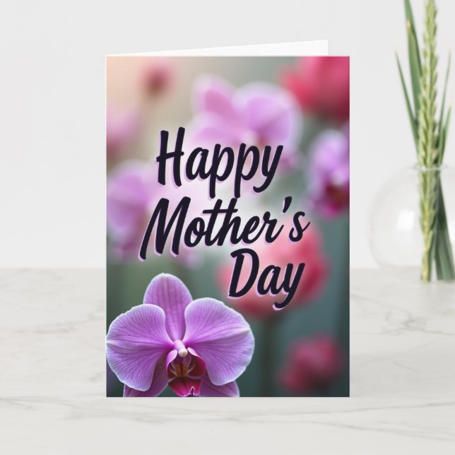 Orchid Mothers Day Greeting Card (Front)