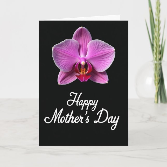 Orchid Mothers Day Illustration Card (Front)